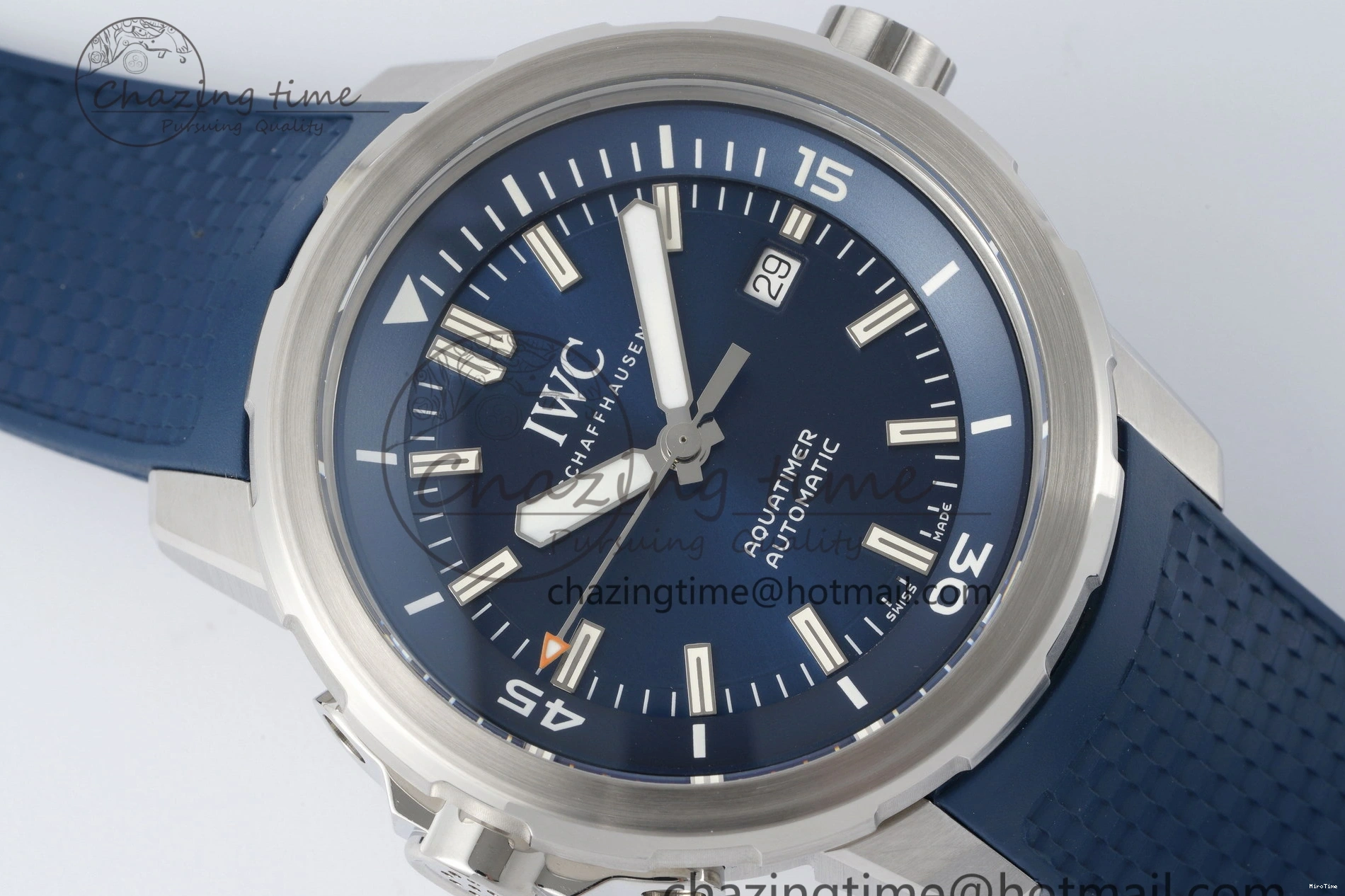 MIROTIME 0501 WellDesigned Aquatimer Automatic SS RSF 1:1 Best Edition Blue Dial on Blue Rubber Strap A 7057